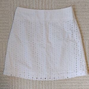 Maison Jules White Eyelet A-Line Skirt